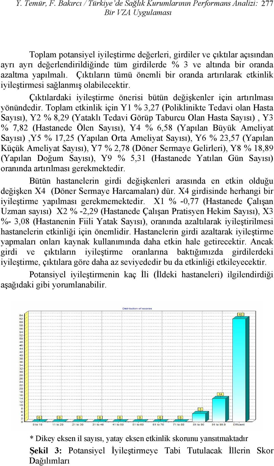 girdilerde % 3 ve altında bir oranda azaltma yapılmalı. Çıktıların tümü önemli bir oranda artırılarak etkinlik iyileştirmesi sağlanmış olabilecektir.