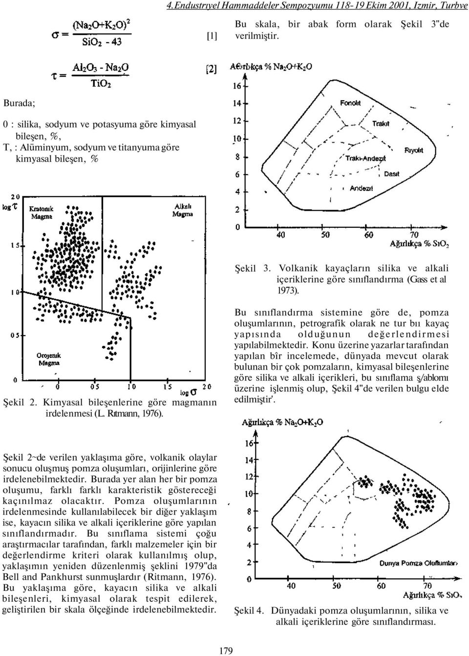 Volkanik kayaçların silika ve alkali içeriklerine göre sınıflandırma (Gass et al 1973). Şekil 2. Kimyasal bileşenlerine göre magmanın irdelenmesi (L. Rıtmann, 1976).