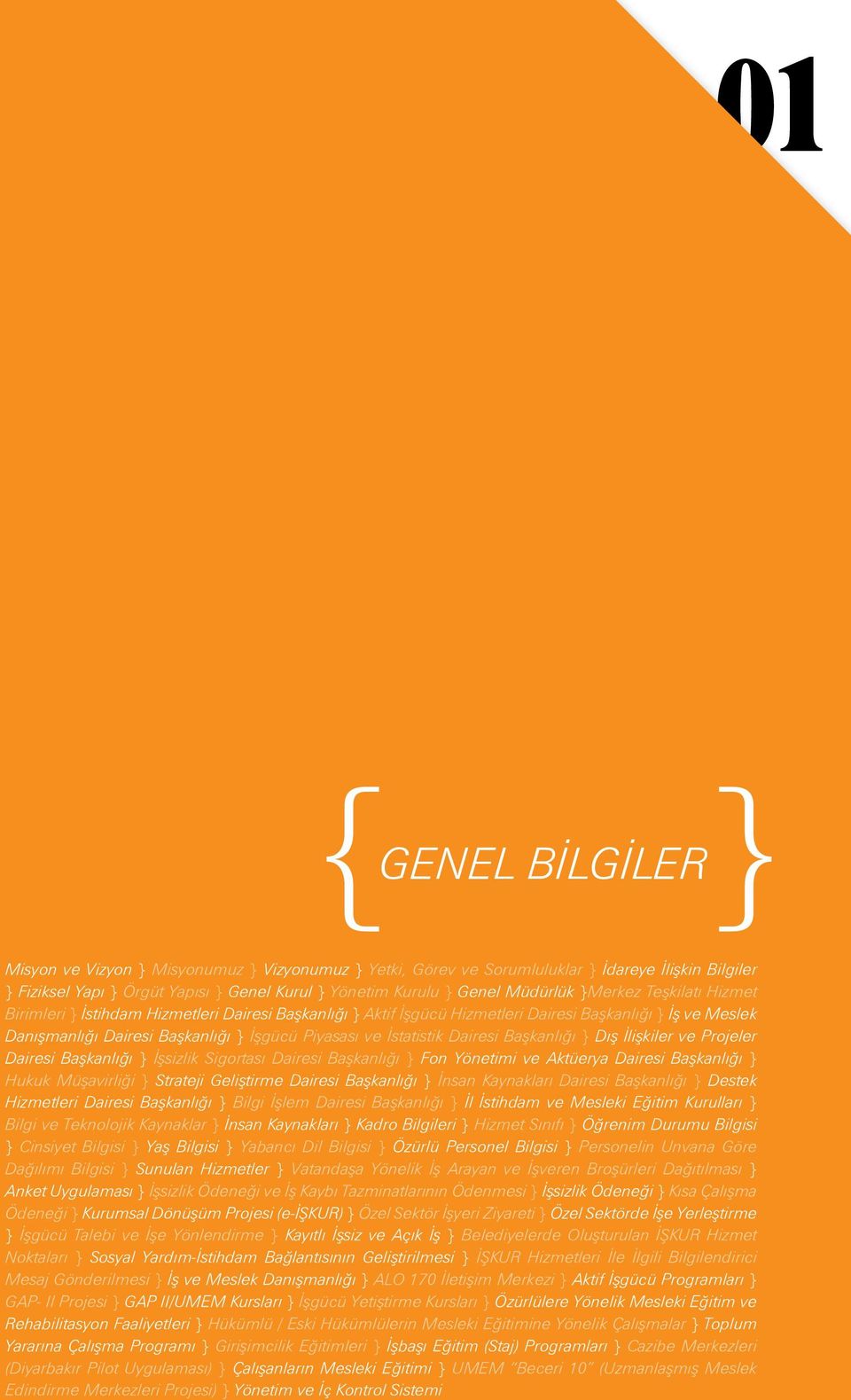 Dairesi Başkanlığı } Dış İlişkiler ve Projeler Dairesi Başkanlığı } İşsizlik Sigortası Dairesi Başkanlığı } Fon Yönetimi ve Aktüerya Dairesi Başkanlığı } Hukuk Müşavirliği } Strateji Geliştirme