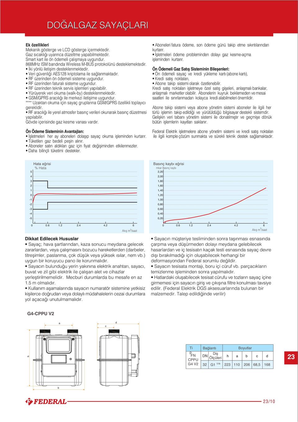 RF üzerinden faturalı sisteme uygundur. RF üzerinden teknik servis ifllemleri yapılabilir. Yürüyerek veri okuma (walk-by) desteklenmektedir. GSM/GPRS aracılı ı ile merkezi iletiflime uygundur.