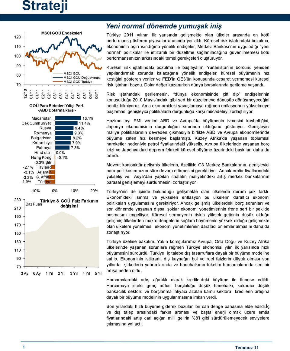 Küresel risk iştahındaki bozulma, ekonominin aşırı ısındığına yönelik endişeler, Merkez Bankası nın uyguladığı yeni normal politikalar ile intizamlı bir düzeltme sağlanılacağına güvenilmemesi kötü