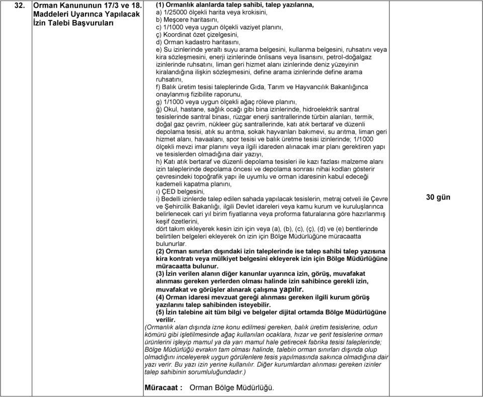 ölçekli vaziyet planını, ç) Koordinat özet çizelgesini, d) Orman kadastro haritasını, e) Su izinlerinde yeraltı suyu arama belgesini, kullanma belgesini, ruhsatını veya kira sözleşmesini, enerji