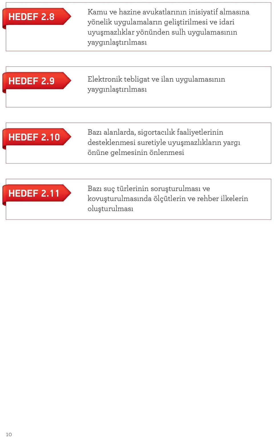 sulh uygulamasının yaygınlaştırılması 9 Elektronik tebligat ve ilan uygulamasının yaygınlaştırılması 10 Bazı alanlarda,