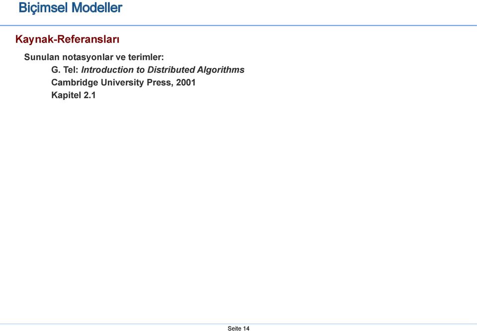 Tel: Introduction to Distributed