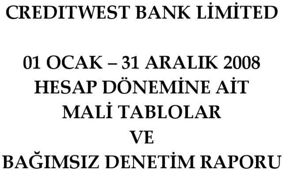 AİT MALİ TABLOLAR VE