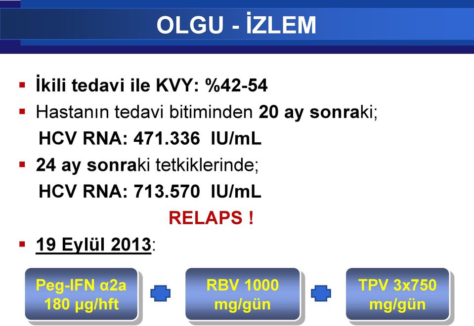 336 IU/mL 24 ay sonraki tetkiklerinde; HCV RNA: 713.