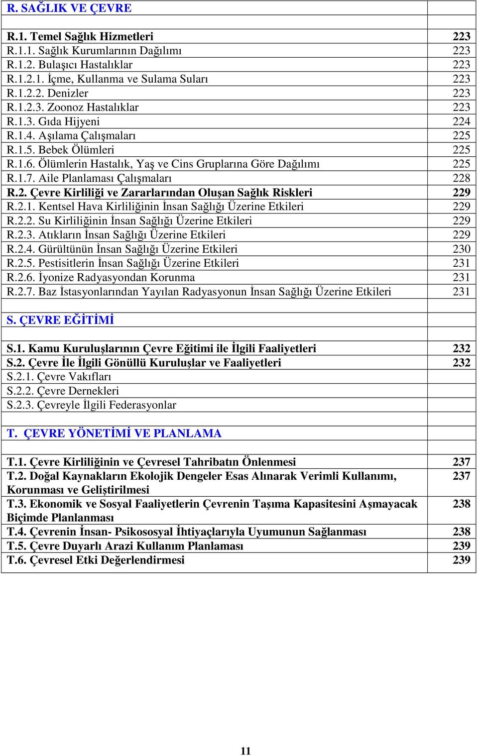 2.1. Kentsel Hava Kirliliğinin Đnsan Sağlığı Üzerine Etkileri 229 R.2.2. Su Kirliliğinin Đnsan Sağlığı Üzerine Etkileri 229 R.2.3. Atıkların Đnsan Sağlığı Üzerine Etkileri 229 R.2.4.