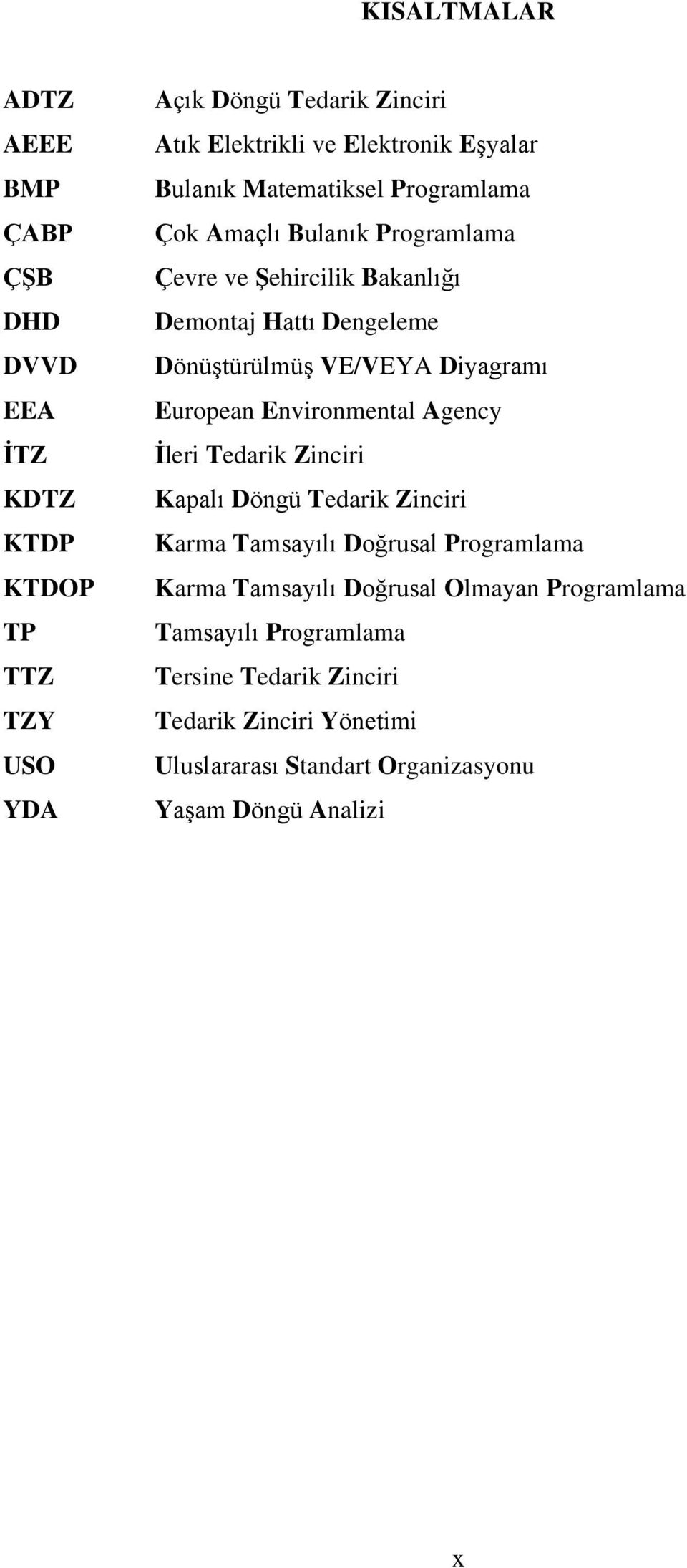 Diyagramı European Environmental Agency İleri Tedarik Zinciri Kapalı Döngü Tedarik Zinciri Karma Tamsayılı Doğrusal Programlama Karma Tamsayılı