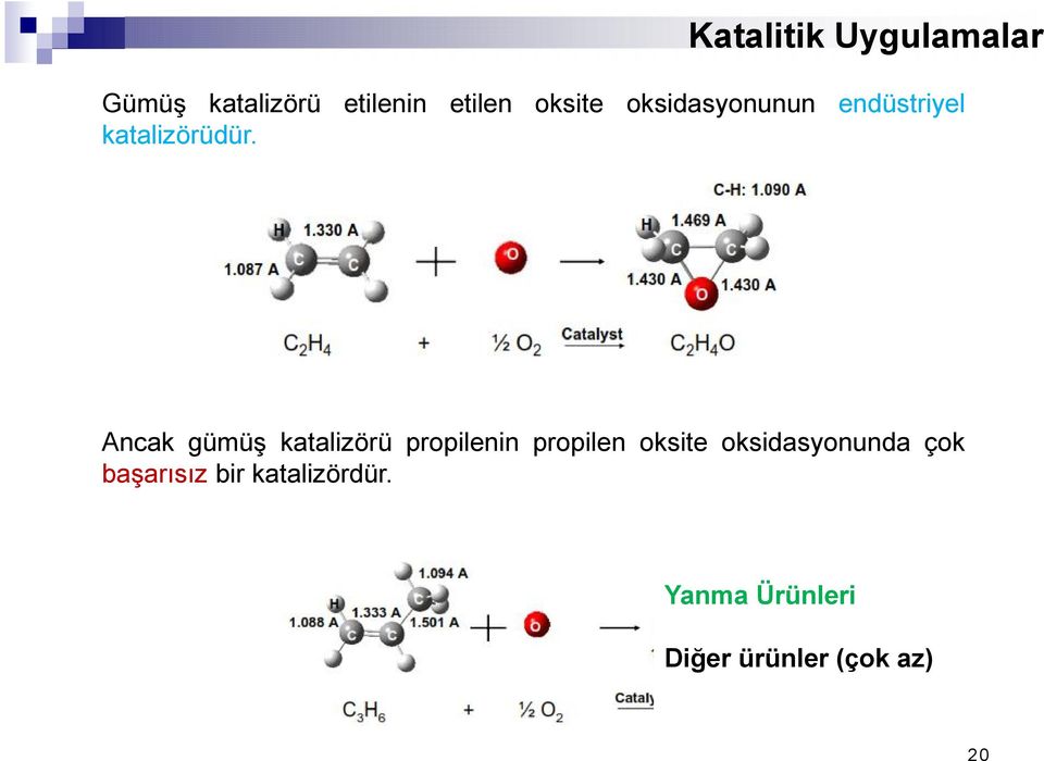 Ancak gümüş katalizörü propilenin propilen oksite