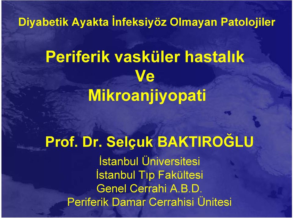 Selçuk BAKTIROĞLU İstanbul Üniversitesi İstanbul Tıp
