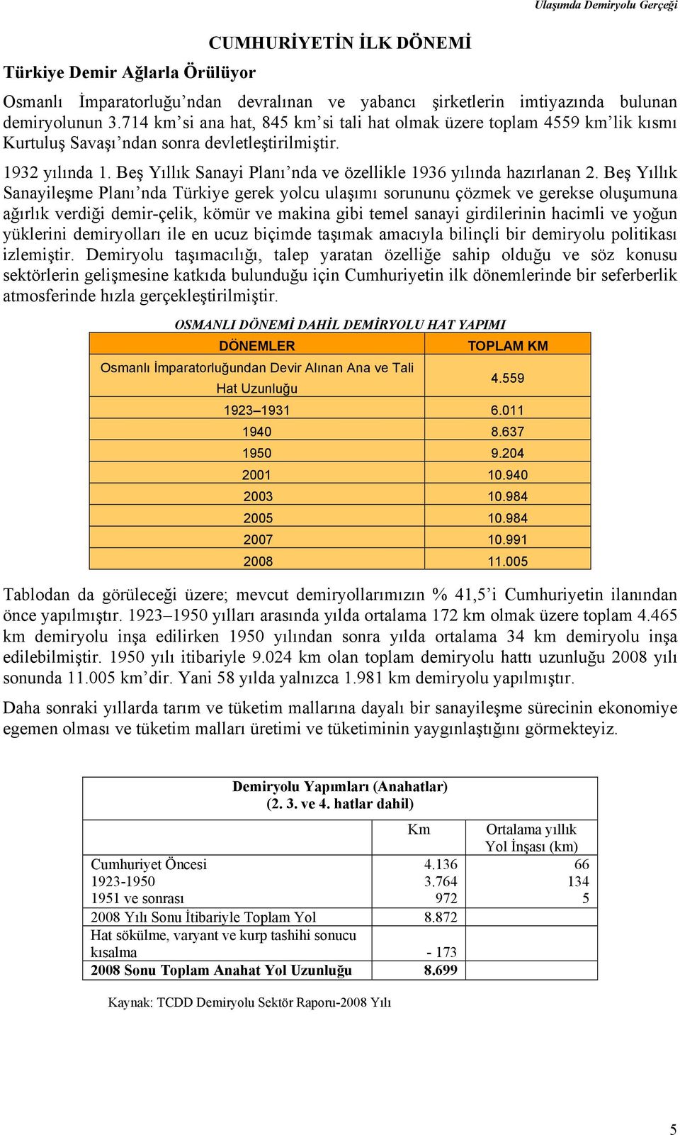 Beş Yıllık Sanayi Planı nda ve özellikle 1936 yılında hazırlanan 2.