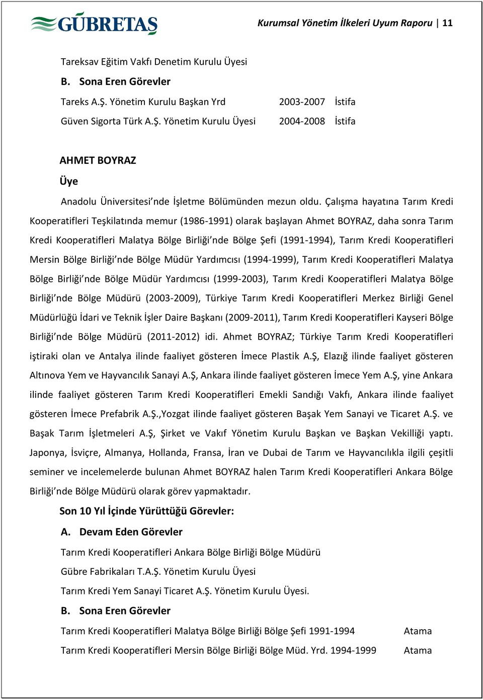 Çalışma hayatına Tarım Kredi Kooperatifleri Teşkilatında memur (1986-1991) olarak başlayan Ahmet BOYRAZ, daha sonra Tarım Kredi Kooperatifleri Malatya Bölge Birliği nde Bölge Şefi (1991-1994), Tarım