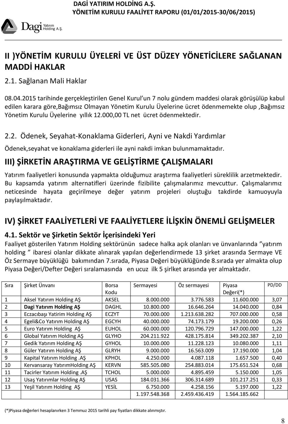 Üyelerine yıllık 12.000,00 TL net ücret ödenmektedir. 2.2. Ödenek, Seyahat-Konaklama Giderleri, Ayni ve Nakdi Yardımlar Ödenek,seyahat ve konaklama giderleri ile ayni nakdi imkan bulunmamaktadır.