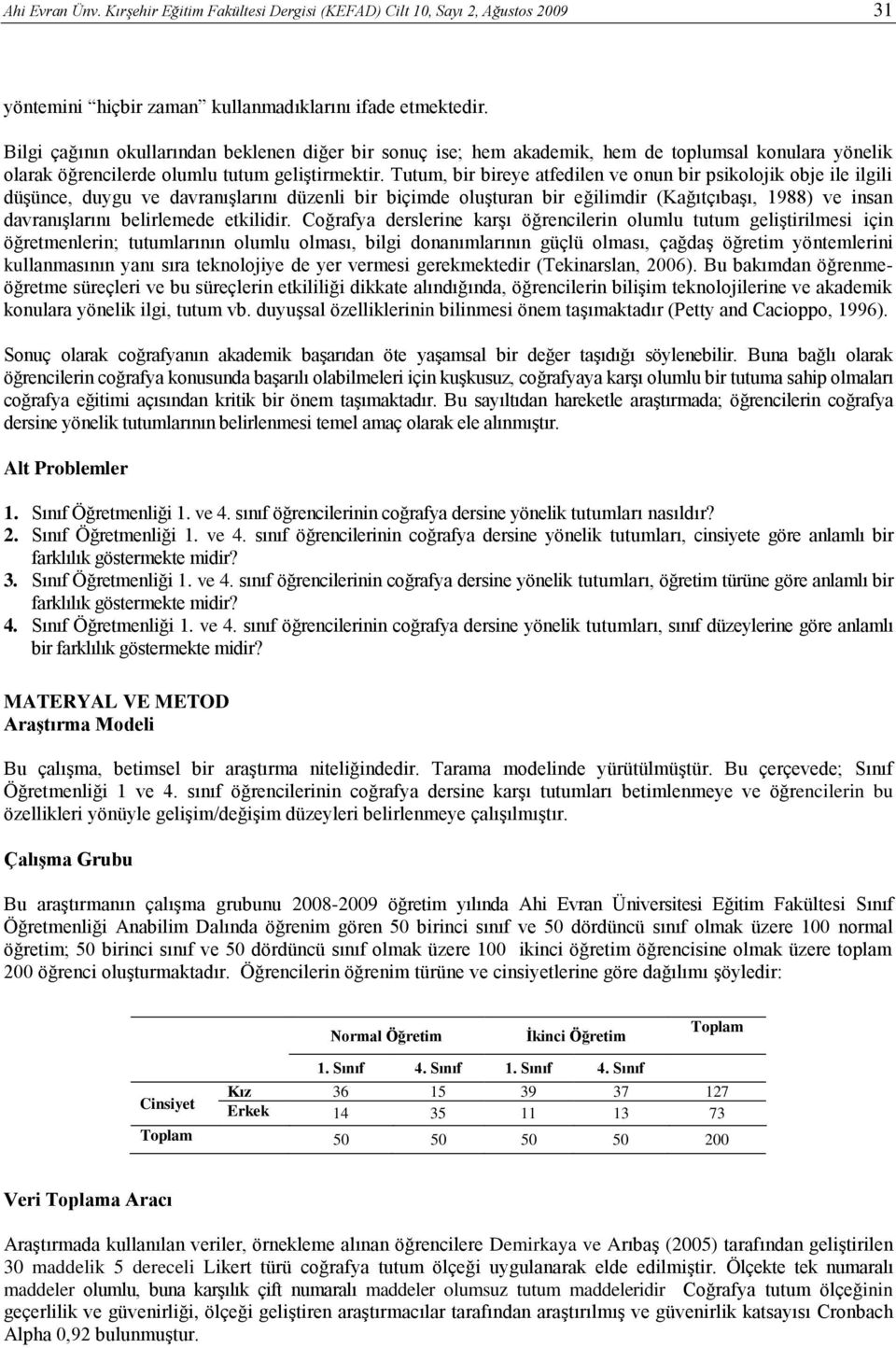 Tutum, bir bireye atfedilen ve onun bir psikolojik obje ile ilgili düşünce, duygu ve davranışlarını düzenli bir biçimde oluşturan bir eğilimdir (Kağıtçıbaşı, 1988) ve insan davranışlarını belirlemede