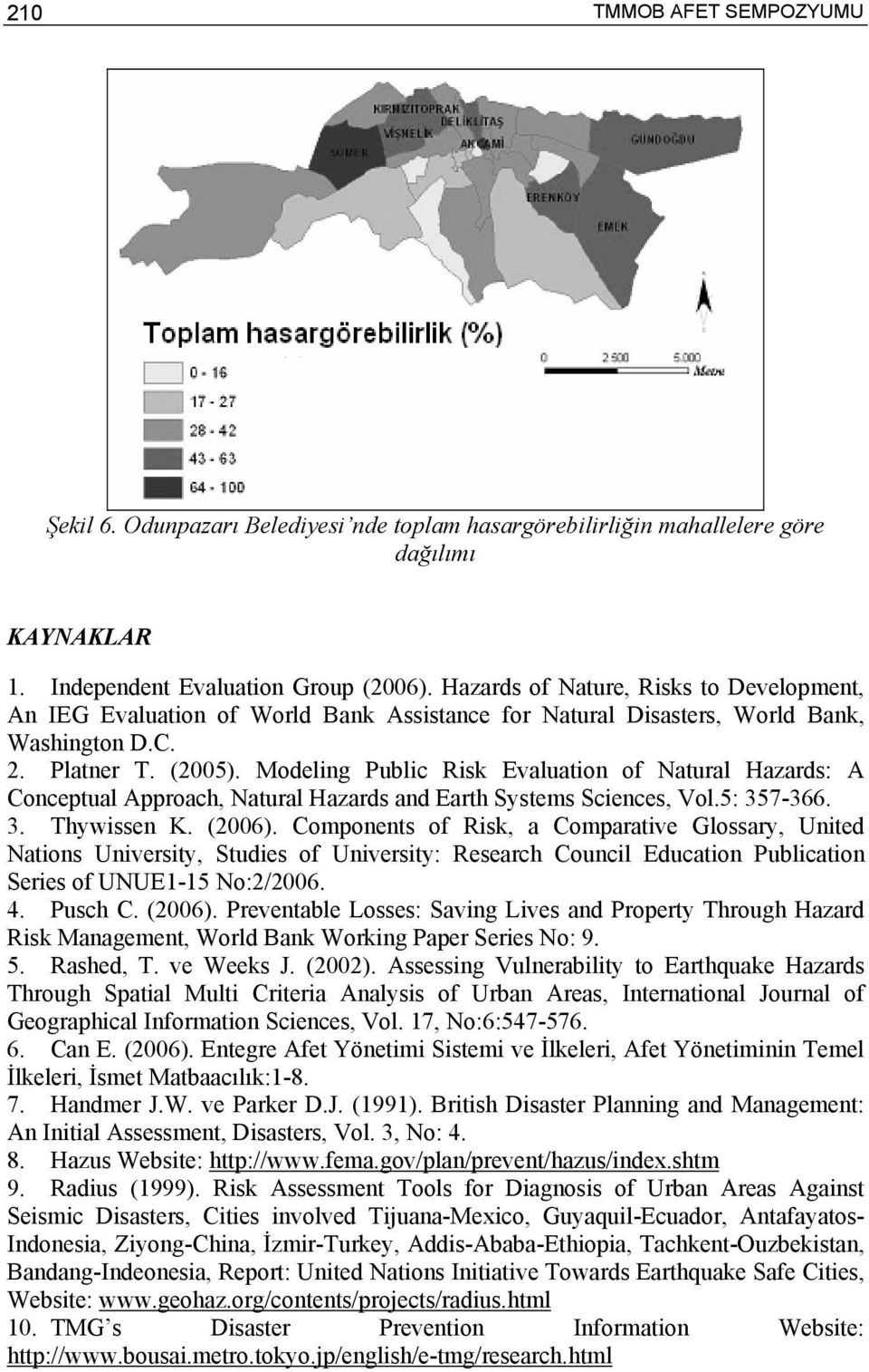 Modeling Public Risk Evaluation of Natural Hazards: A Conceptual Approach, Natural Hazards and Earth Systems Sciences, Vol.5: 357-366. 3. Thywissen K. (2006).