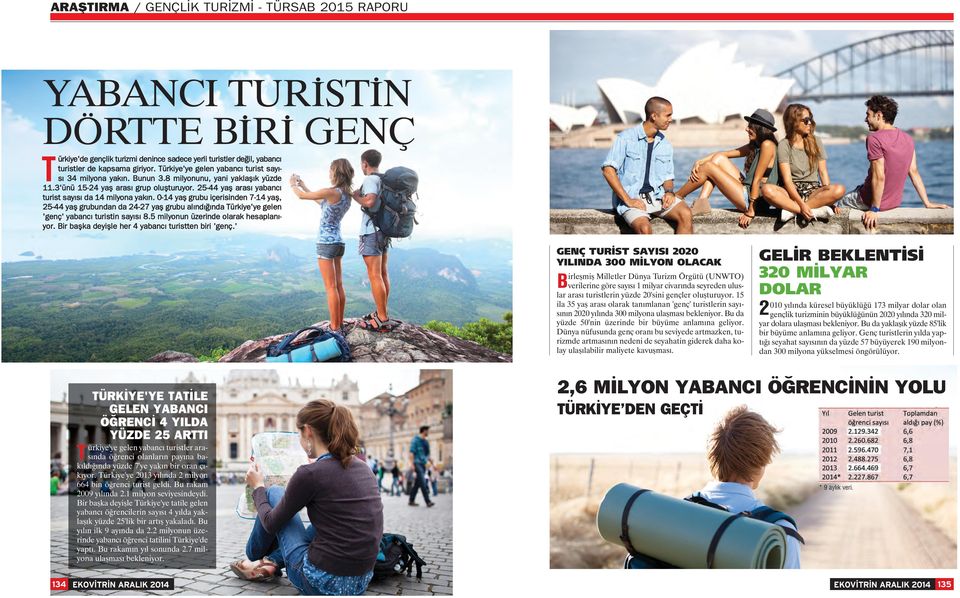 0-14 yaş grubu içerisinden 7-14 yaş, 25-44 yaş grubundan da 24-27 yaş grubu alındığında Türkiye'ye gelen 'genç' yabancı turistin sayısı 8.5 milyonun üzerinde olarak hesaplanıyor.