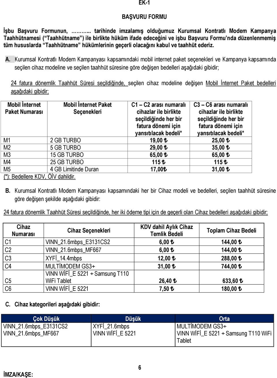 hükümlerinin geçerli olacağını kabul ve taahhüt ederiz. A.