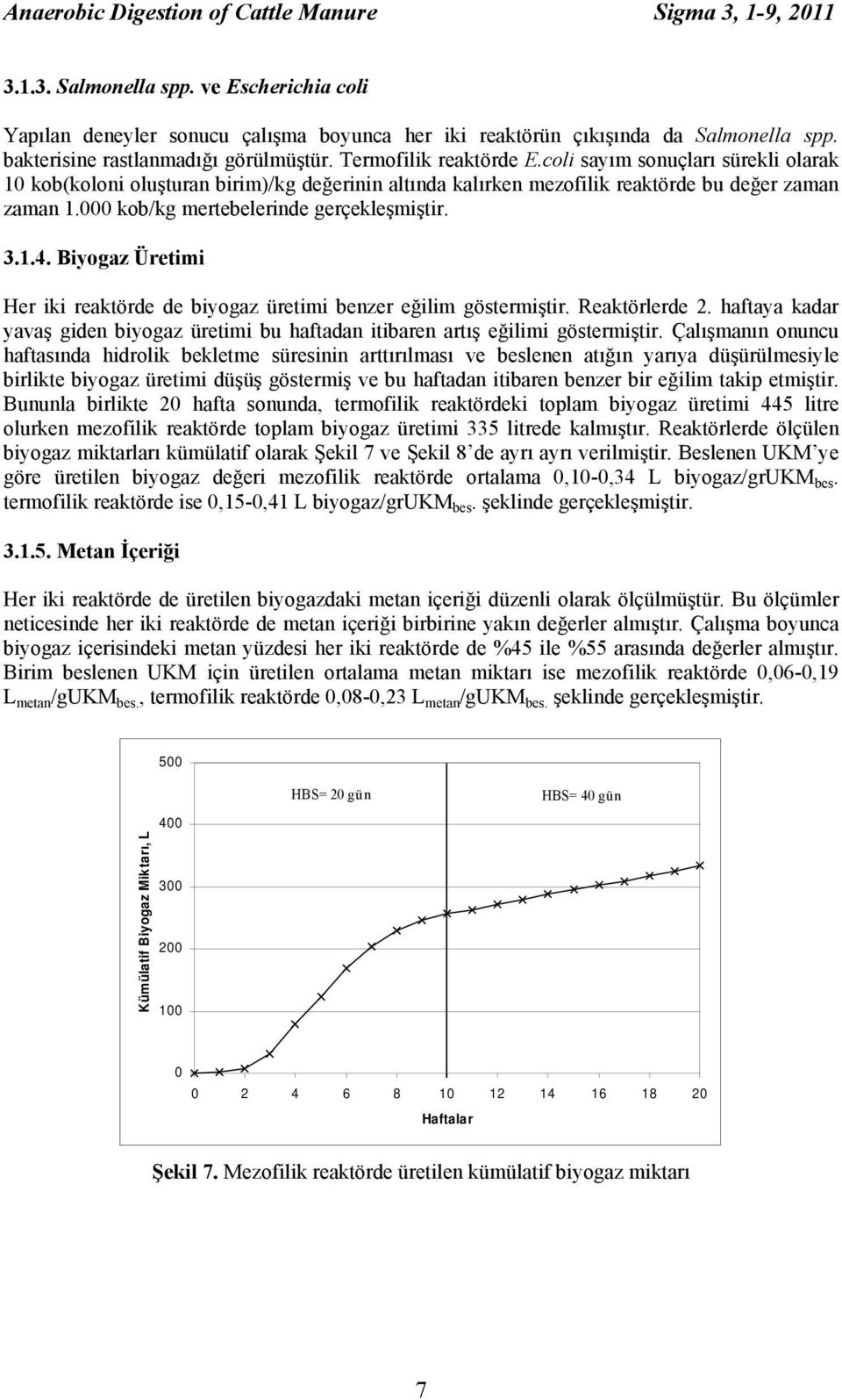 kob/kg mertebelerinde gerçekleşmiştir.... Biyogaz Üretimi Her iki reaktörde de biyogaz üretimi benzer eğilim göstermiştir. Reaktörlerde.