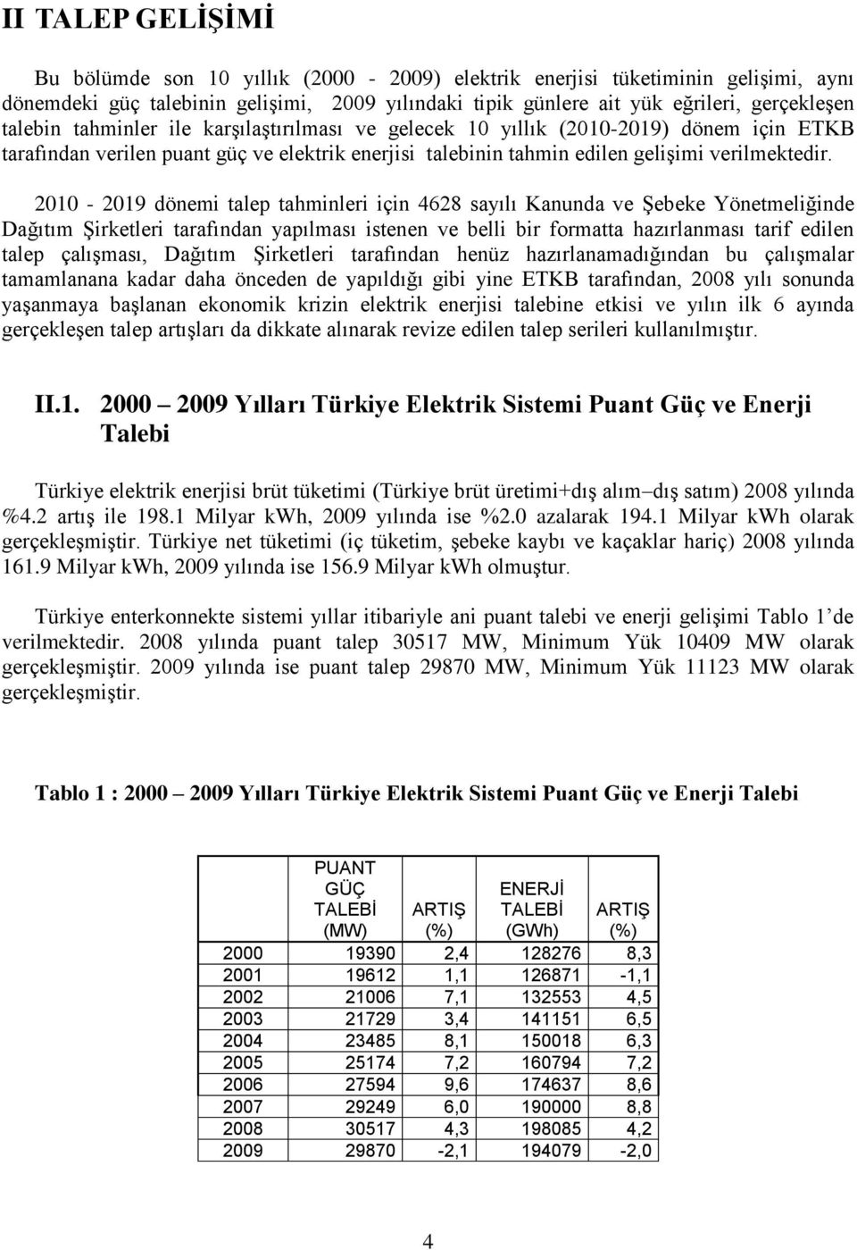 2010-2019 dönemi talep tahminleri için 4628 sayılı Kanunda ve ġebeke Yönetmeliğinde Dağıtım ġirketleri tarafından yapılması istenen ve belli bir formatta hazırlanması tarif edilen talep çalıģması,