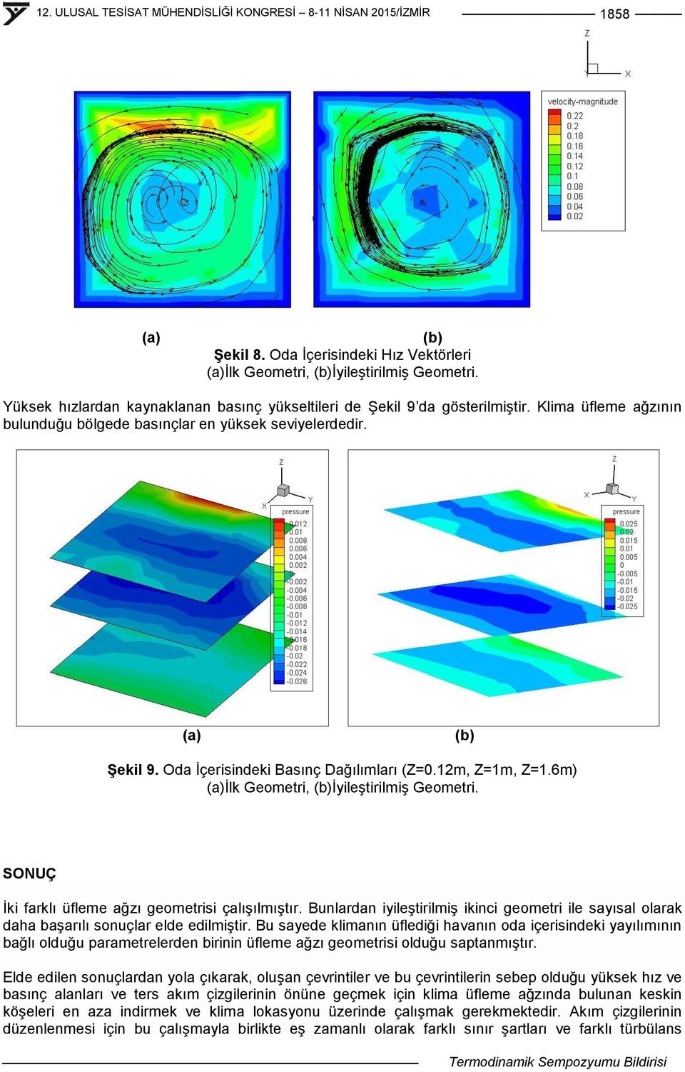 SONUÇ Ġki farklı üfleme ağzı geometrisi çalıģılmıģtır. Bunlardan iyileģtirilmiģ ikinci geometri ile sayısal olarak daha baģarılı sonuçlar elde edilmiģtir.