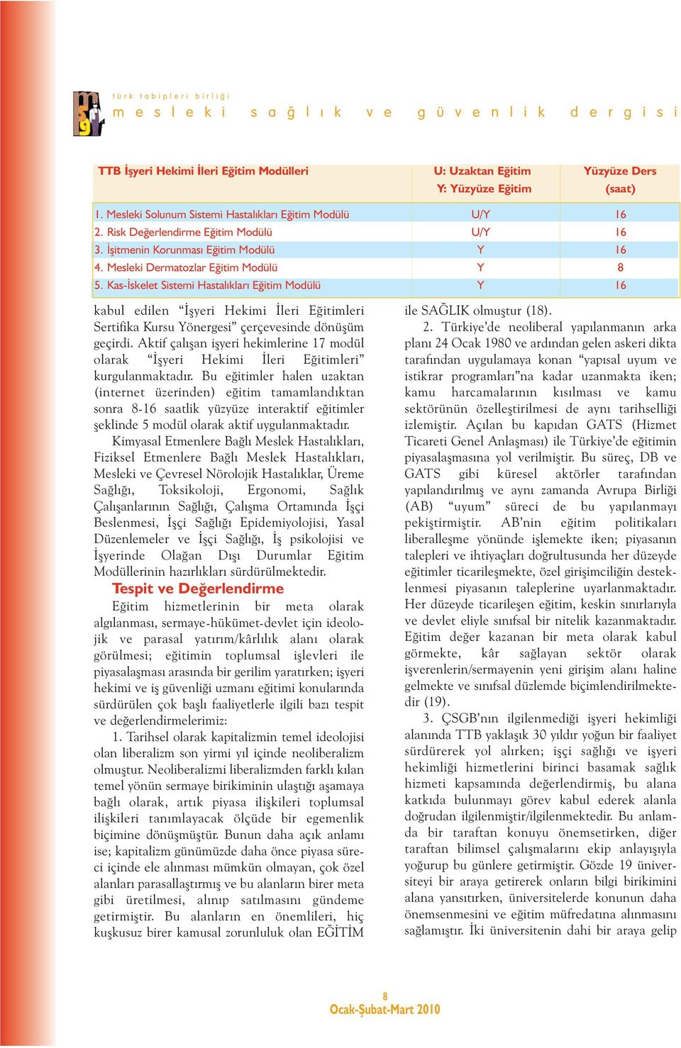 Kas-İskelet Sistemi Hastalıkları Eğitim Modülü Y 16 kabul edilen İşyeri Hekimi İleri Eğitimleri Sertifika Kursu Yönergesi çerçevesinde dönüşüm geçirdi.