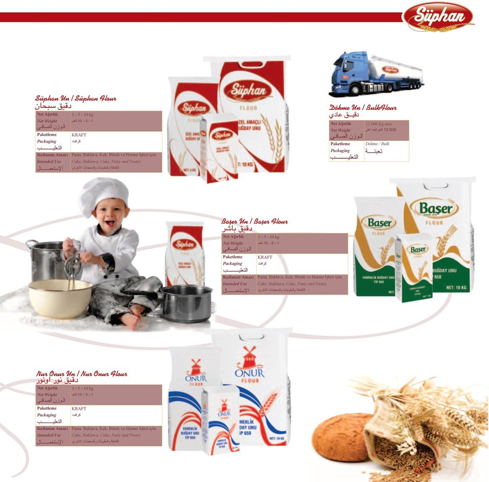 Dökme / Bulk Baser Un / Baser Flour 1-5 - 10 kg KRAFT Pasta, Baklava, Kek, Börek ve Hamur İşleri için Cake,