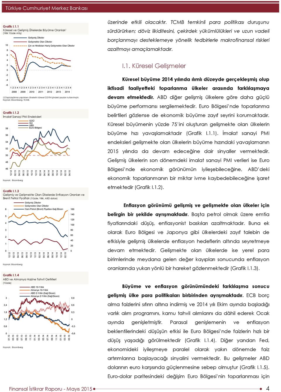 TCMB temkinli para politikası duruşunu sürdürürken; döviz likiditesini, çekirdek yükümlülükleri ve uzun vadeli 1 8 6 4 2-2 -4 Gelişmiş Ülkeler Gelişmekte Olan Ülkeler Çin ve Hindistan Hariç