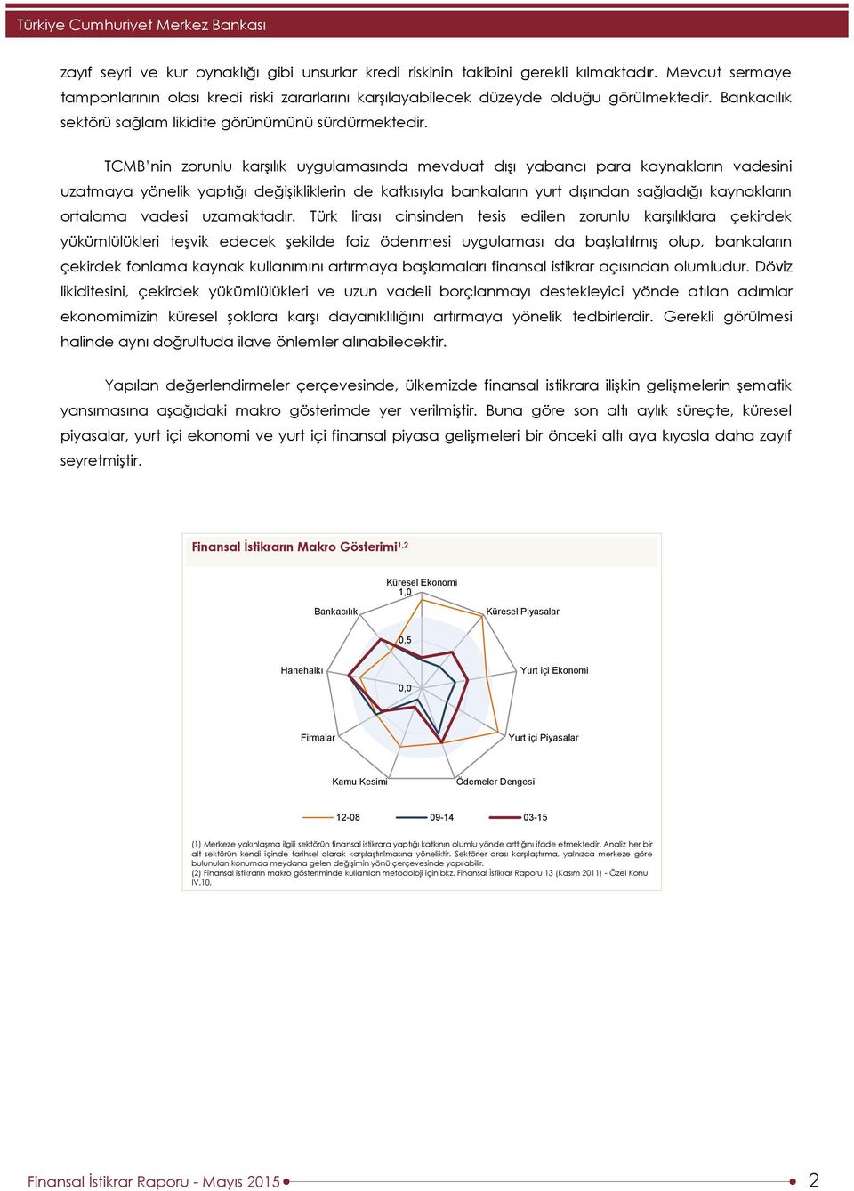 TCMB nin zorunlu karşılık uygulamasında mevduat dışı yabancı para kaynakların vadesini uzatmaya yönelik yaptığı değişikliklerin de katkısıyla bankaların yurt dışından sağladığı kaynakların ortalama