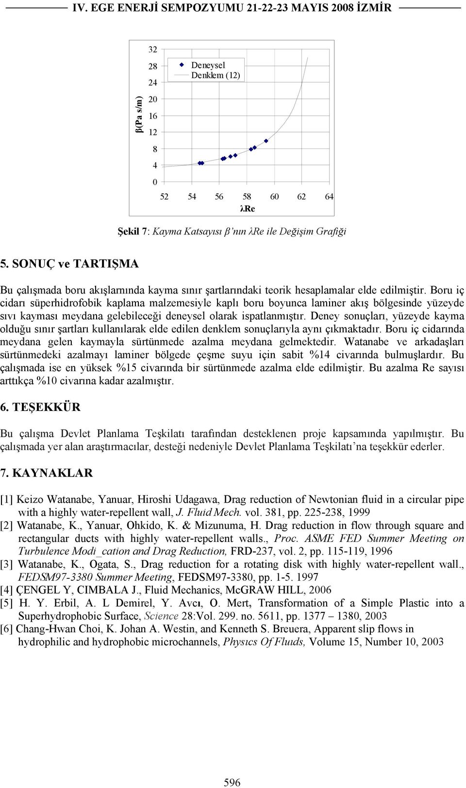 Boru iç cidarı süperhidrofobik kaplama malzemesiyle kaplı boru boyunca laminer akış bölgesinde yüzeyde sıvı kayması meydana gelebileceği deneysel olarak ispatlanmıştır.