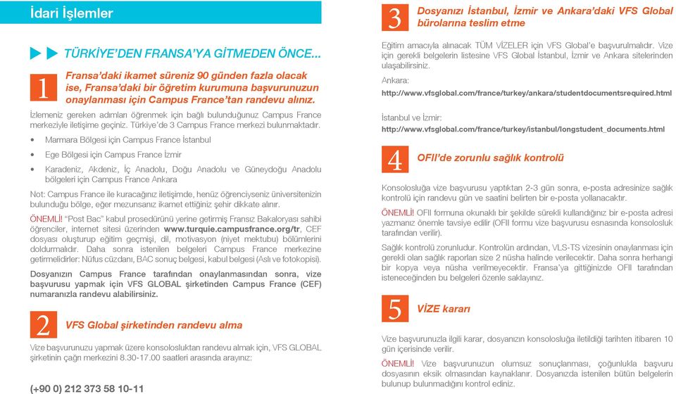 Eğitim amacıyla alınacak TÜM VİZELER için VFS Global e başvurulmalıdır. Vize için gerekli belgelerin listesine VFS Global İstanbul, İzmir ve Ankara sitelerinden ulaşabilirsiniz. Ankara: http://www.