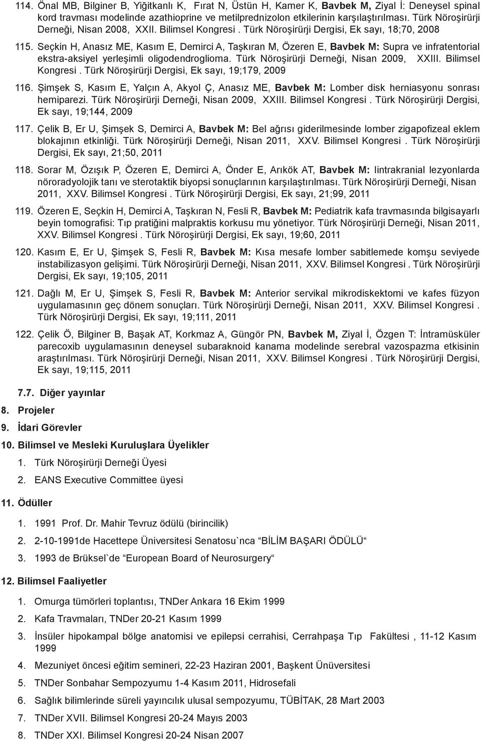 Seçkin H, Anasız ME, Kasım E, Demirci A, Taşkıran M, Özeren E, Bavbek M: Supra ve infratentorial ekstra-aksiyel yerleşimli oligodendroglioma. Türk Nöroşirürji Derneği, Nisan 2009, XXIII.