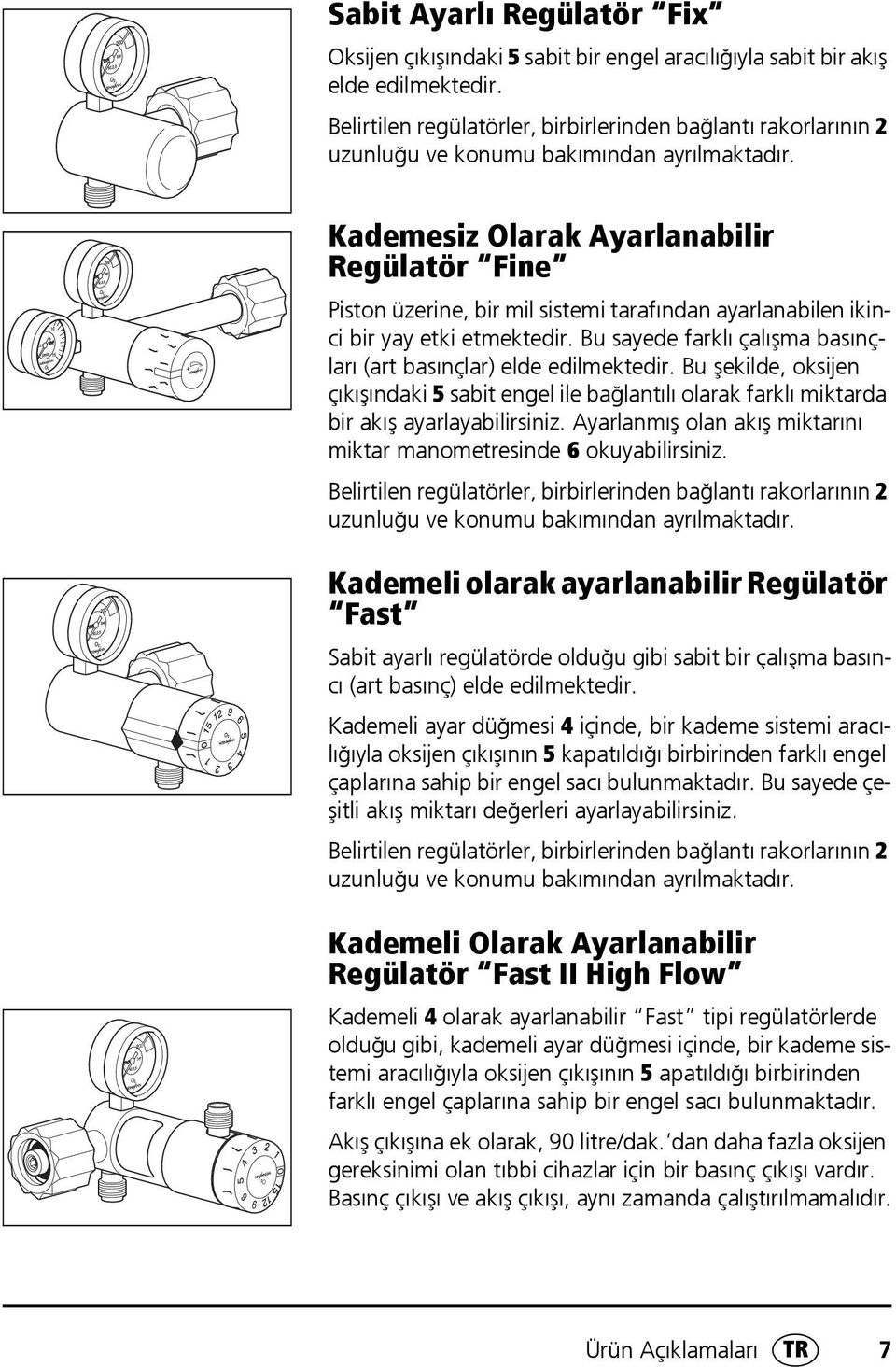 Kademesiz Olarak Ayarlanabilir Regülatör Fine Piston üzerine, bir mil sistemi tarafından ayarlanabilen ikinci bir yay etki etmektedir.