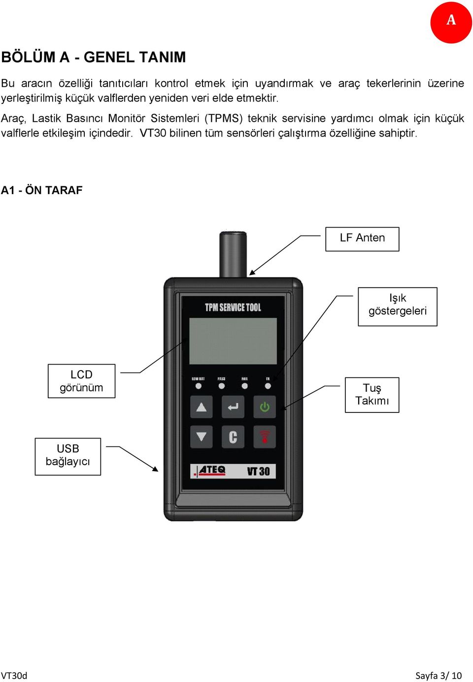 Araç, Lastik Basıncı Monitör Sistemleri (TPMS) teknik servisine yardımcı olmak için küçük valflerle etkileşim