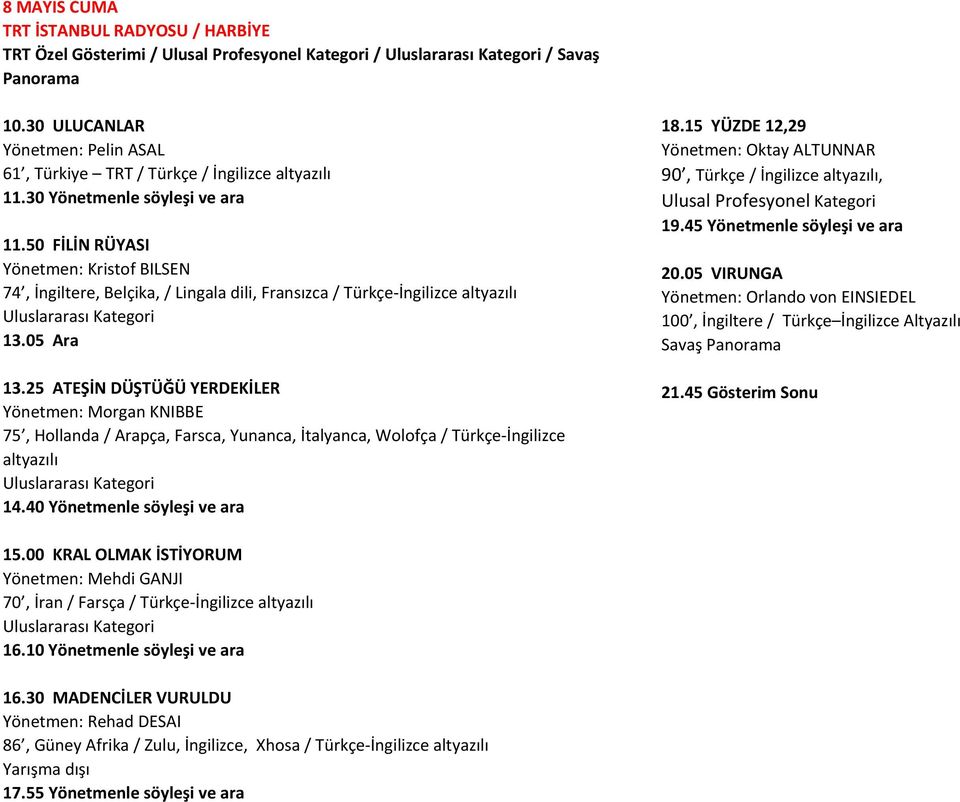 25 ATEŞİN DÜŞTÜĞÜ YERDEKİLER Yönetmen: Morgan KNIBBE 75, Hollanda / Arapça, Farsca, Yunanca, İtalyanca, Wolofça / Türkçe-İngilizce altyazılı 14.40 Yönetmenle söyleşi ve ara 18.