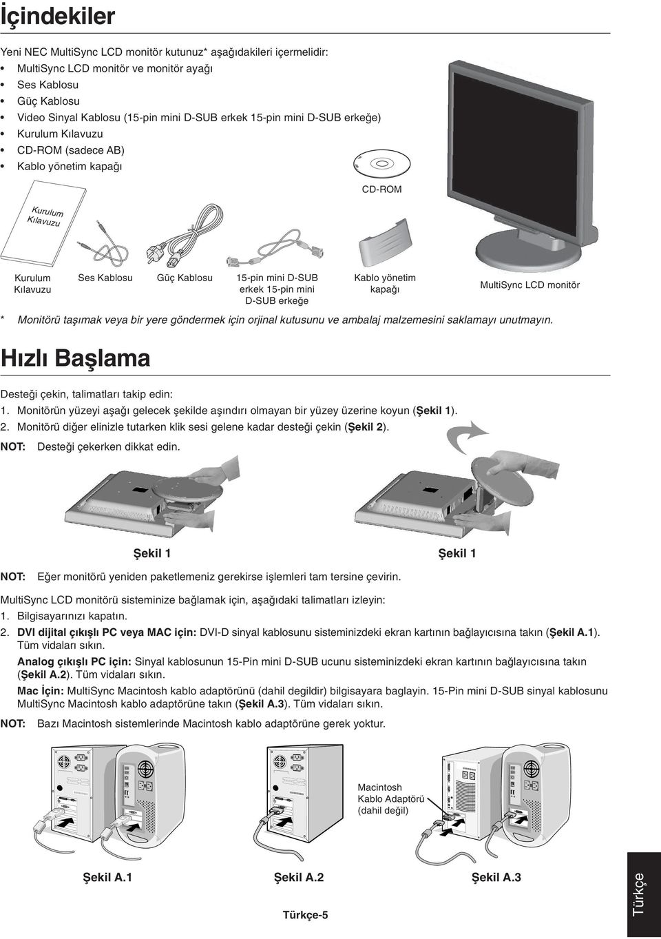 Kablo yönetim kapa MultiSync LCD monitör * Monitörü taµ mak veya bir yere göndermek için orjinal kutusunu ve ambalaj malzemesini saklamay unutmay n. Deste i çekin, talimatlar takip edin: 1.