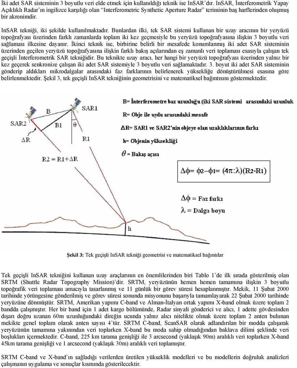 InSAR tekniği, iki şekilde kullanılmaktadır.