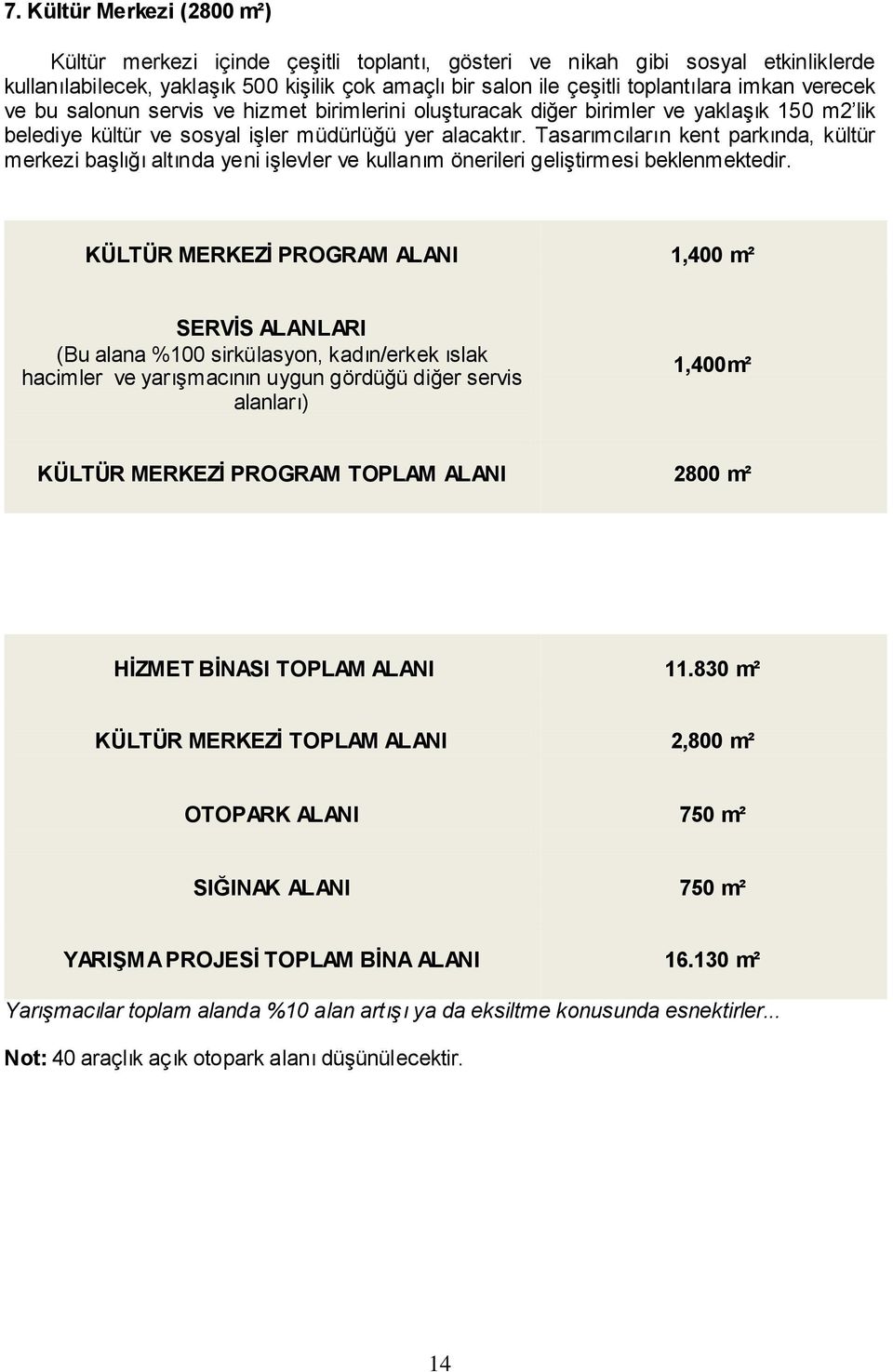 Tasarımcıların kent parkında, kültür merkezi baģlığı altında yeni iģlevler ve kullanım önerileri geliģtirmesi beklenmektedir.