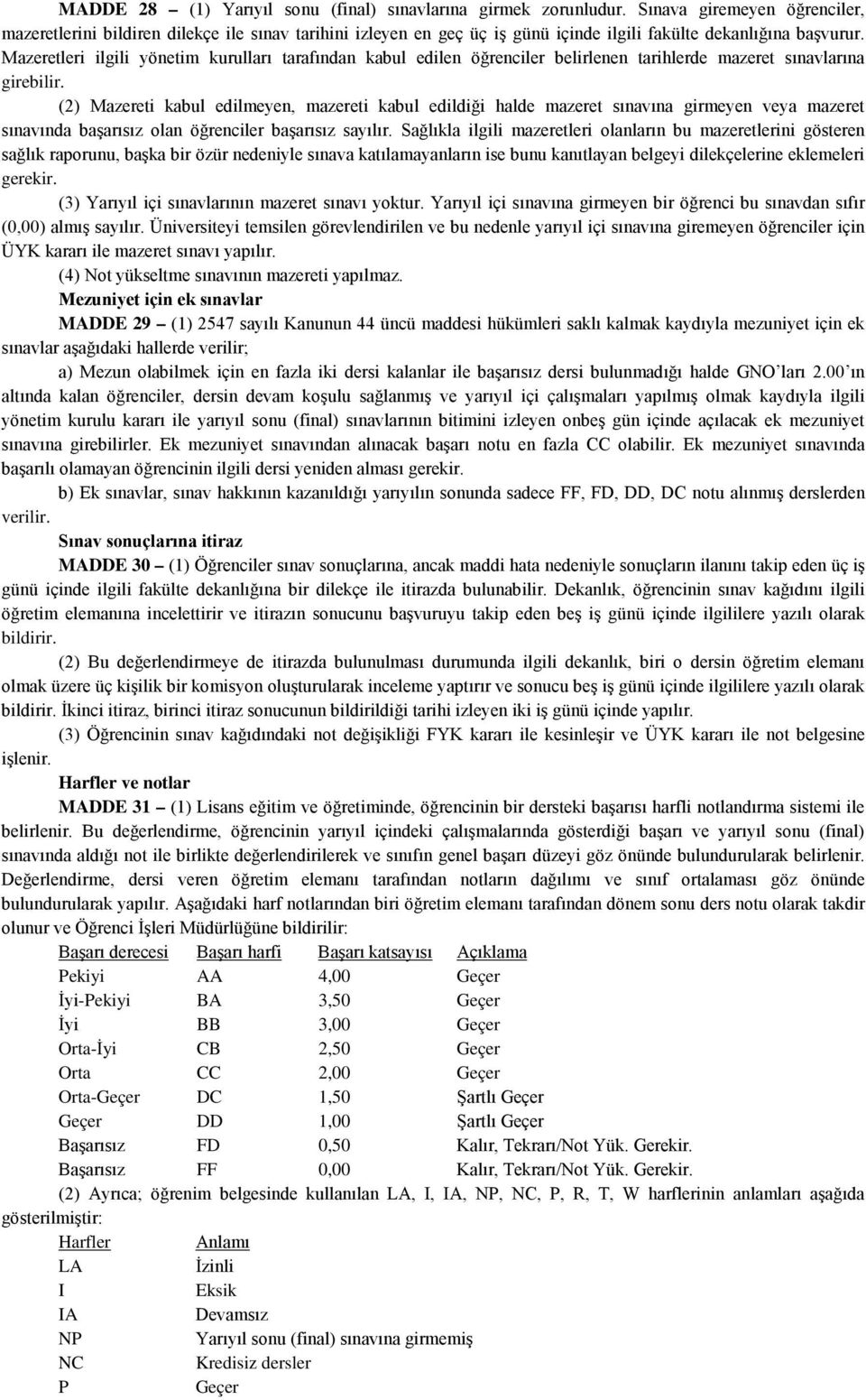 Mazeretleri ilgili yönetim kurulları tarafından kabul edilen öğrenciler belirlenen tarihlerde mazeret sınavlarına girebilir.