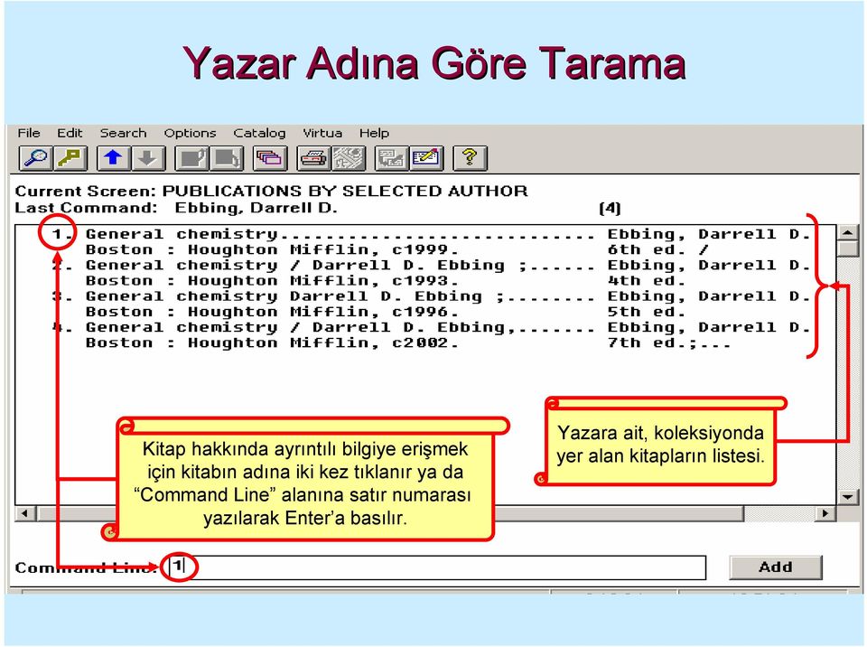 da Command Line alanına satır numarası yazılarak Enter a