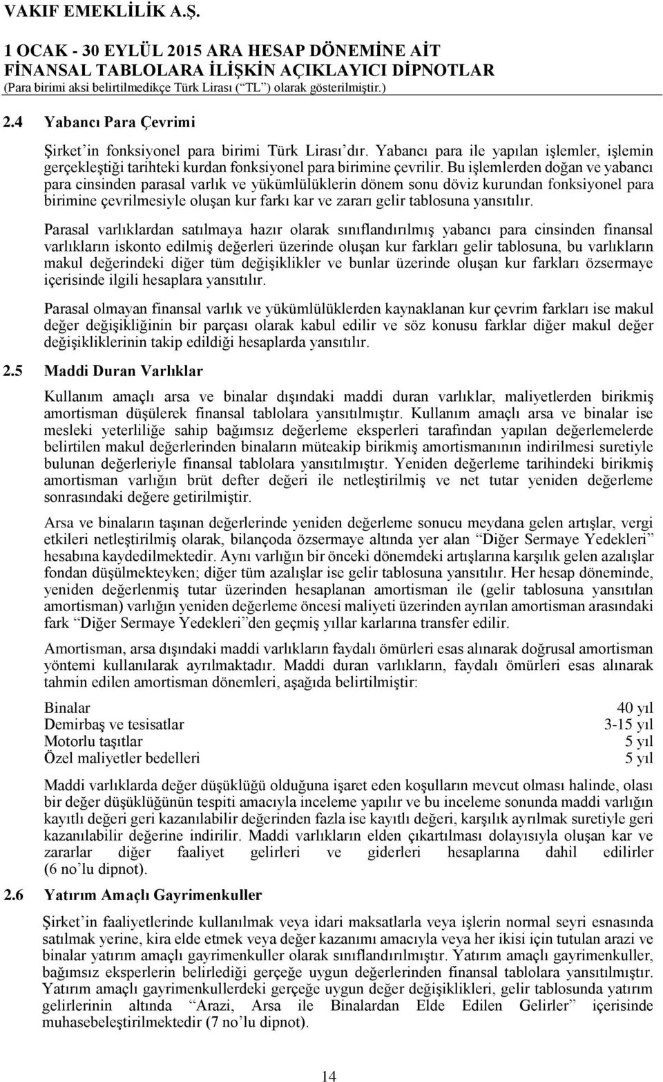 Bu işlemlerden doğan ve yabancı para cinsinden parasal varlık ve yükümlülüklerin dönem sonu döviz kurundan fonksiyonel para birimine çevrilmesiyle oluşan kur farkı kar ve zararı gelir tablosuna