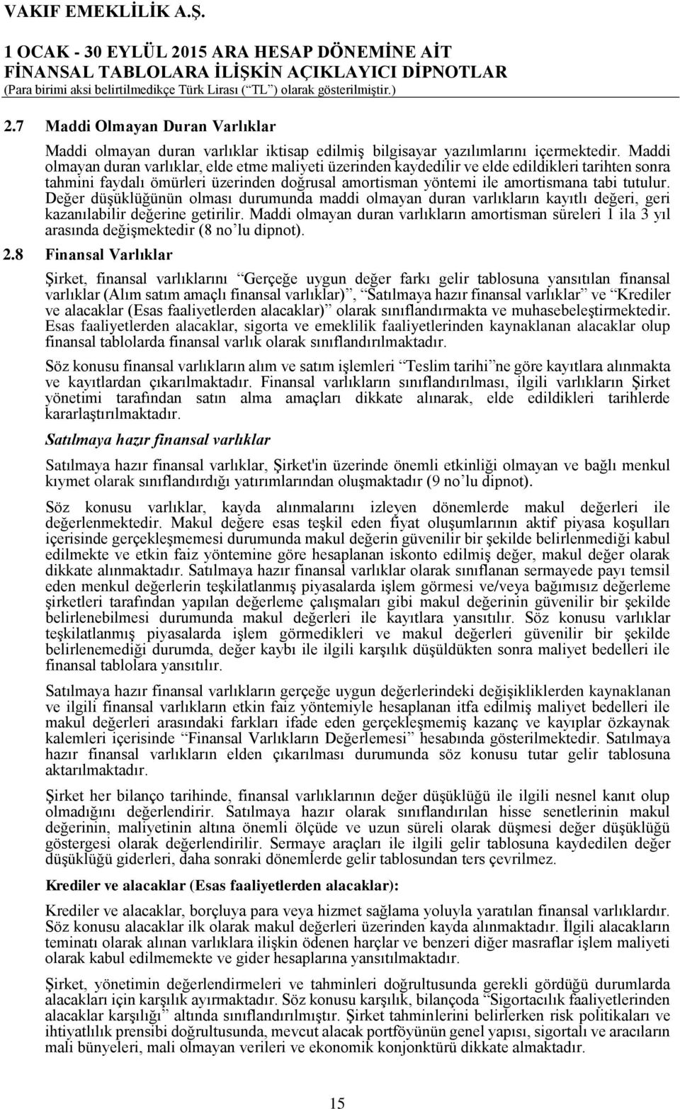 Değer düşüklüğünün olması durumunda maddi olmayan duran varlıkların kayıtlı değeri, geri kazanılabilir değerine getirilir.