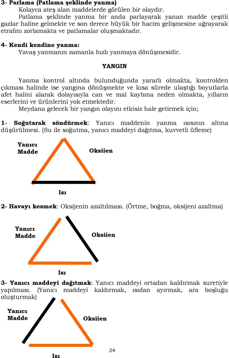 4- Kendi kendine yanma: Yavaş yanmanın zamanla hızlı yanmaya dönüşmesidir.