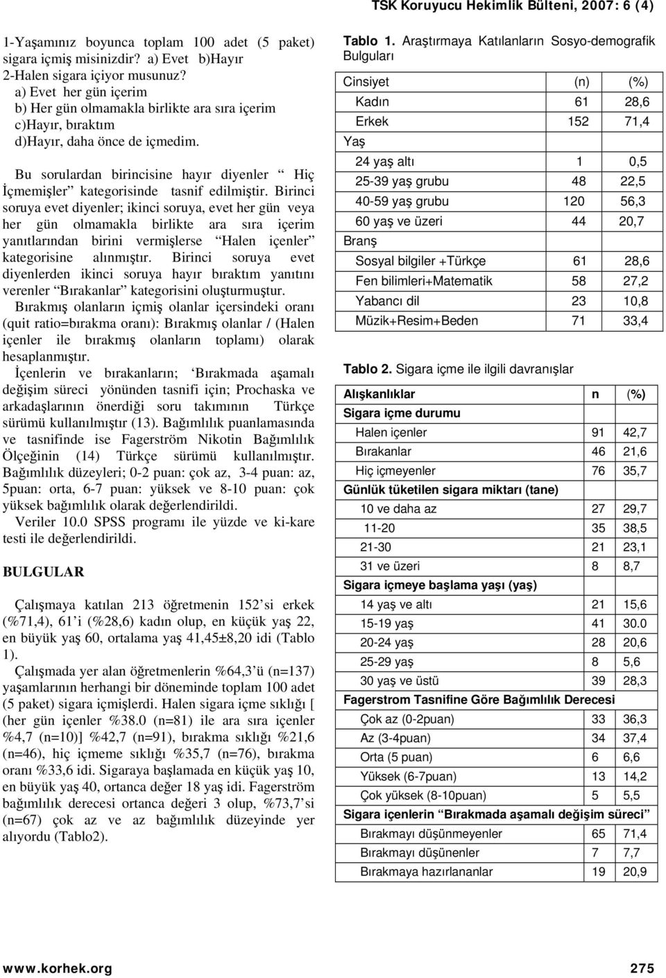 Bu sorulardan birincisine hayır diyenler Hiç İçmemişler kategorisinde tasnif edilmiştir.