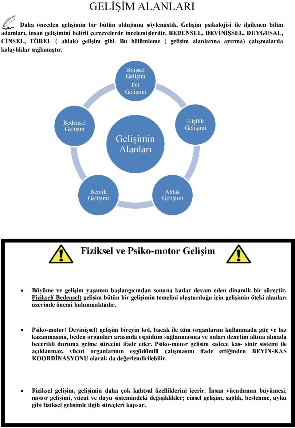 BiliĢsel GeliĢim Dil GeliĢimi Bedensel GeliĢim GeliĢimin Alanları KiĢilik GeliĢimi Benlik GeliĢimi Ahlak GeliĢimi Fiziksel ve Psiko-motor GeliĢim Büyüme ve geliģim yaģamın baģlangıcından sonuna kadar