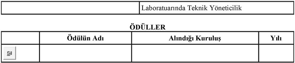 ÖDÜLLER Ödülün Adı