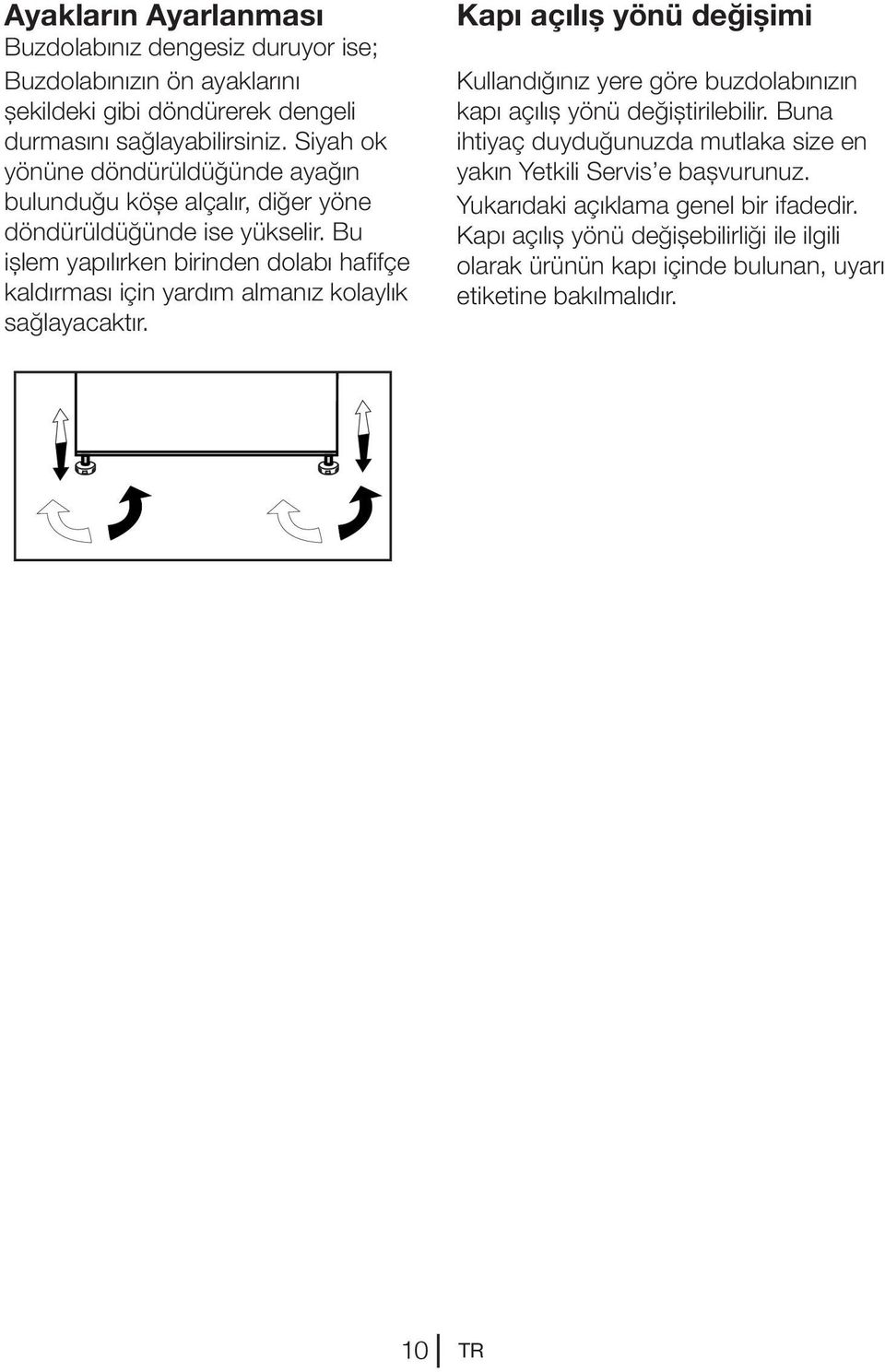 Bu işlem yapılırken birinden dolabı hafifçe kaldırması için yardım almanız kolaylık sağlayacaktır.