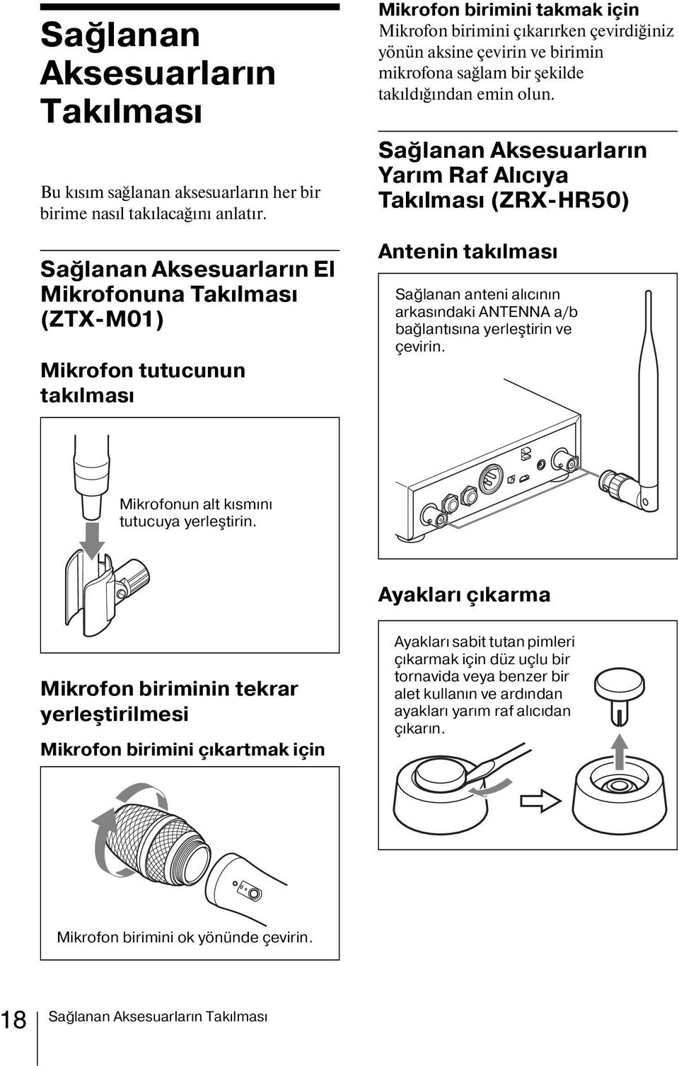 mikrofona sağlam bir şekilde takıldığından emin olun.