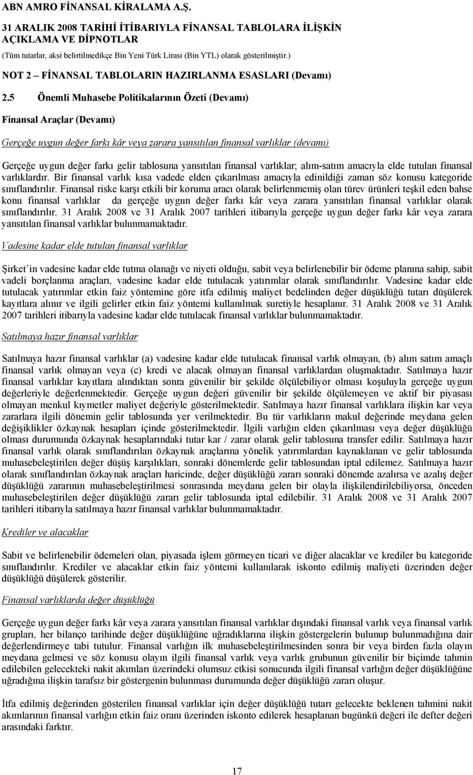 yansıtılan finansal varlıklar; alım-satım amacıyla elde tutulan finansal varlıklardır.