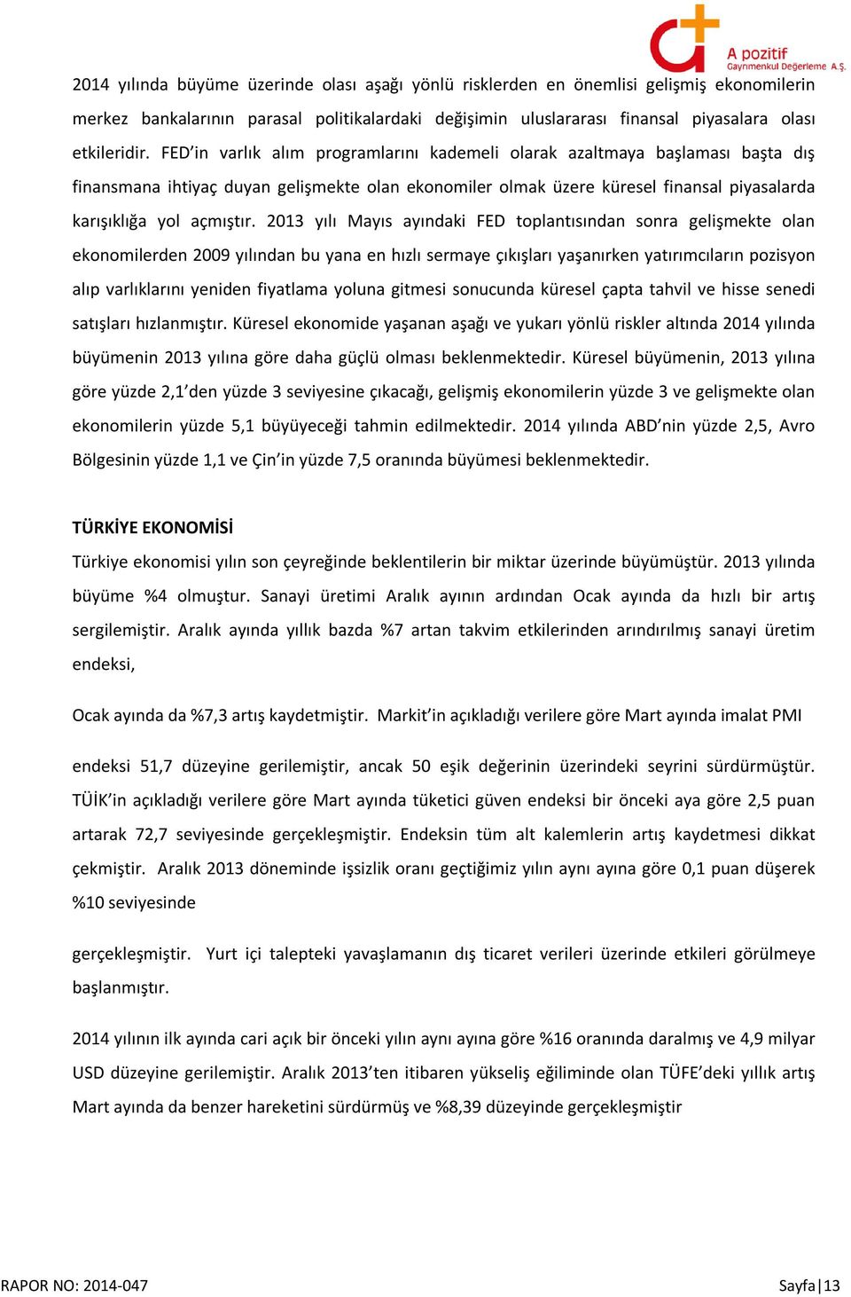 2013 yılı Mayıs ayındaki FED toplantısından sonra gelişmekte olan ekonomilerden 2009 yılından bu yana en hızlı sermaye çıkışları yaşanırken yatırımcıların pozisyon alıp varlıklarını yeniden fiyatlama