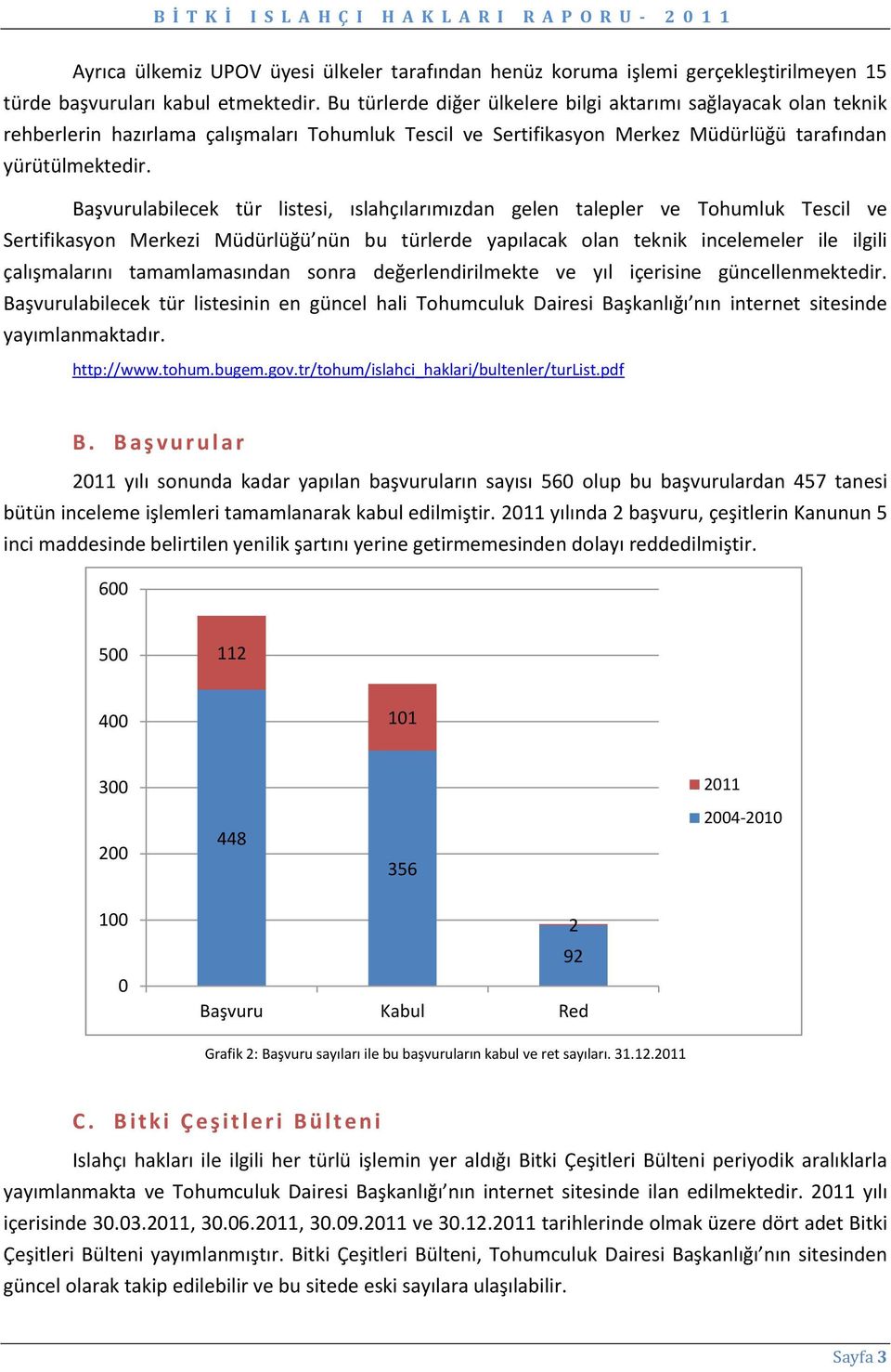 Başvurulabilecek tür listesi, ıslahçılarımızdan gelen talepler ve Tohumluk Tescil ve Sertifikasyon Merkezi nün bu türlerde yapılacak olan teknik incelemeler ile ilgili çalışmalarını tamamlamasından